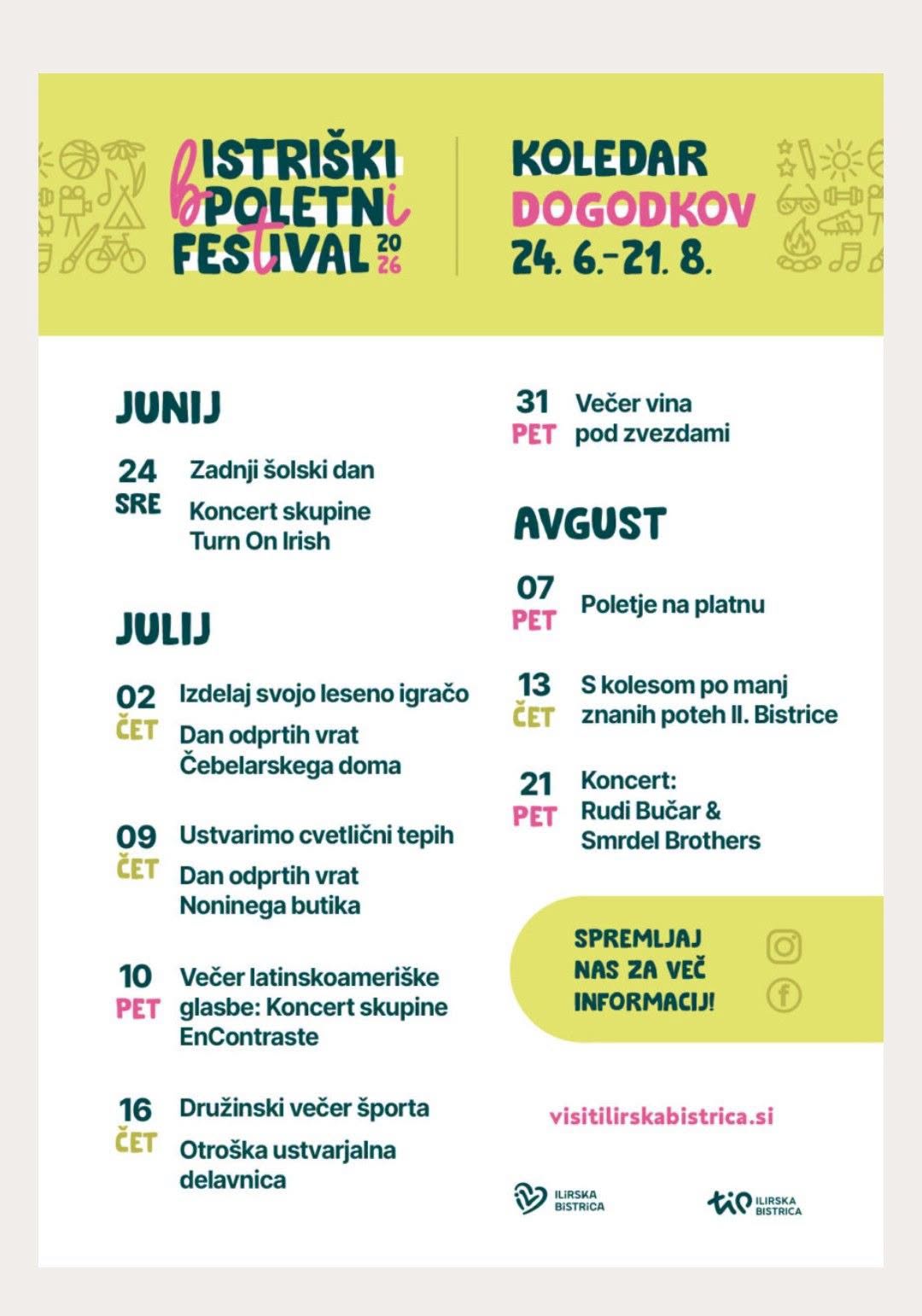 BISTRIŠKI POLETNI FESTIVA 2026